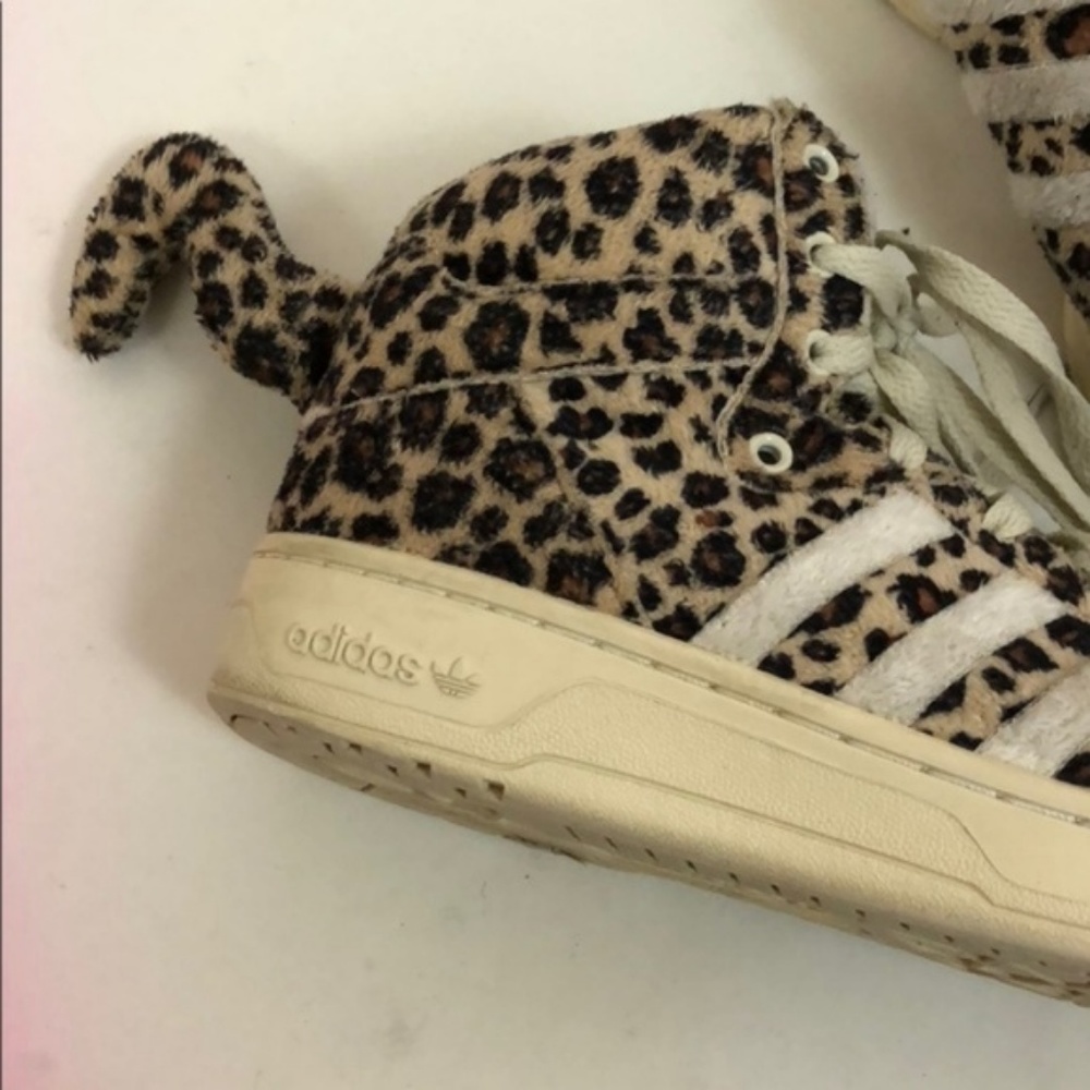 Adidas x Jeremy Scott Leopard Tail Furry High Tops - Picture 5 of 9
